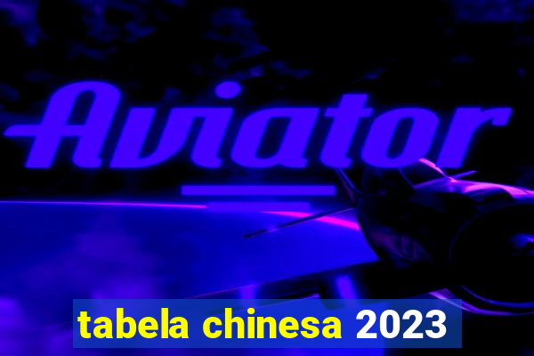 tabela chinesa 2023